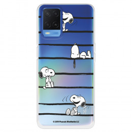 Funda para Oppo A55 4G Oficial de Peanuts Snoopy rayas - Snoopy