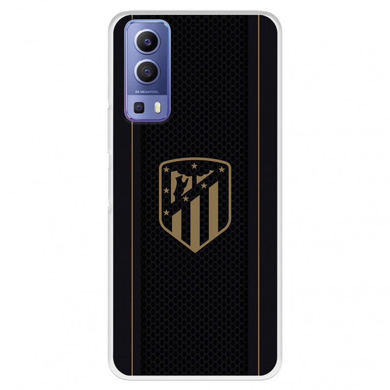 Fundaara Vivo Y72 5G del Atleti Escudo Dorado Fondo Negro - Licencia Oficial Atlético de Madrid