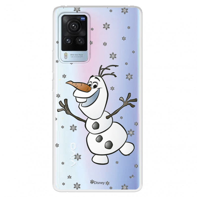 Funda para Vivo X60 Pro Oficial de Disney Olaf Transparente - Frozen