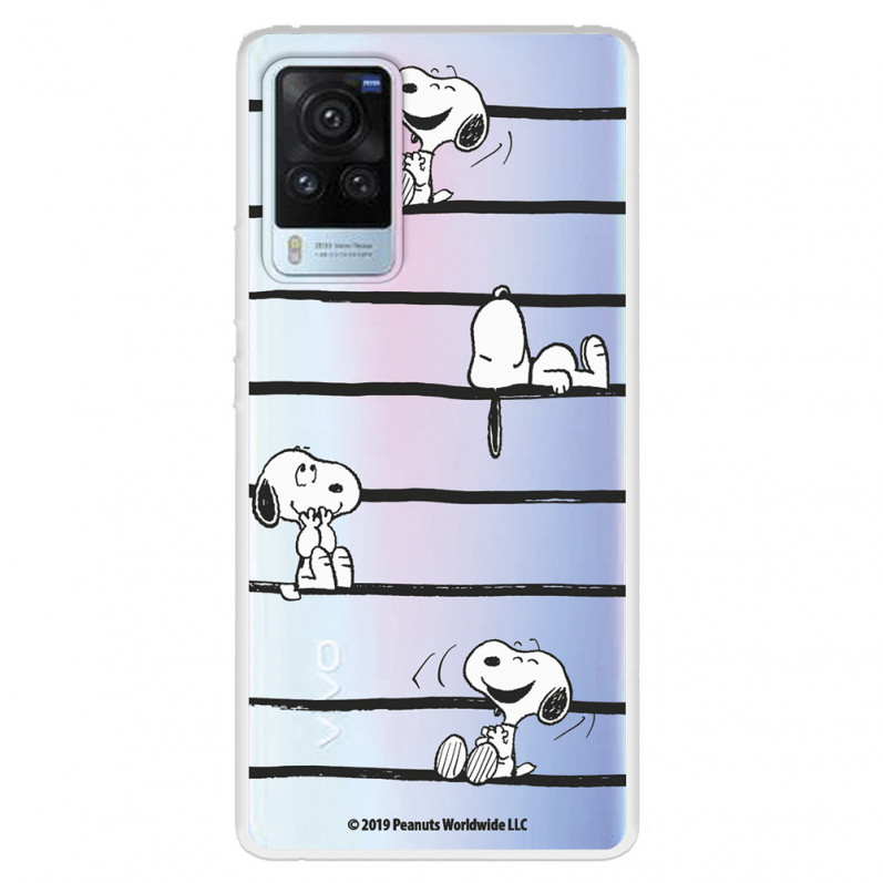 Funda para Vivo X60 Pro Oficial de Peanuts Snoopy rayas - Snoopy