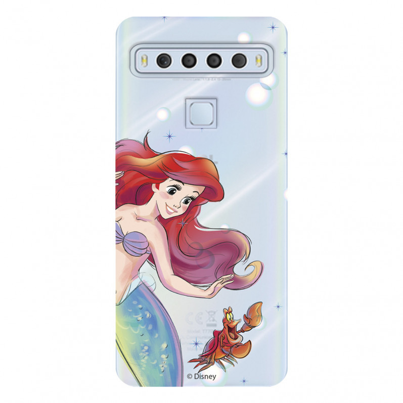 Funda para TCL 10 L Oficial de Disney Ariel y Sebastián Burbujas - La Sirenita