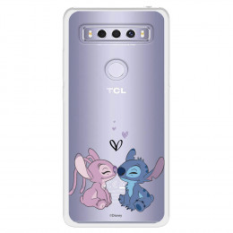 Funda para TCL 10 SE Oficial de Disney Angel & Stitch Beso - Lilo & Stitch