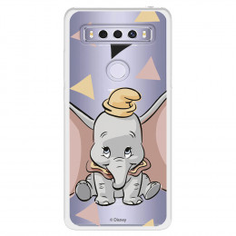 Funda para TCL 10 SE Oficial de Disney Dumbo Silueta Transparente - Dumbo