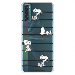 Funda para TCL 20 SE Oficial de Peanuts Snoopy rayas - Snoopy