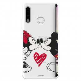 Funda para Samsung Galaxy A70e Oficial de Disney Mickey y Minnie Beso - Clásicos Disney