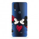 Funda para Motorola One Vision Oficial de Disney Mickey y Minnie Beso - Clásicos Disney