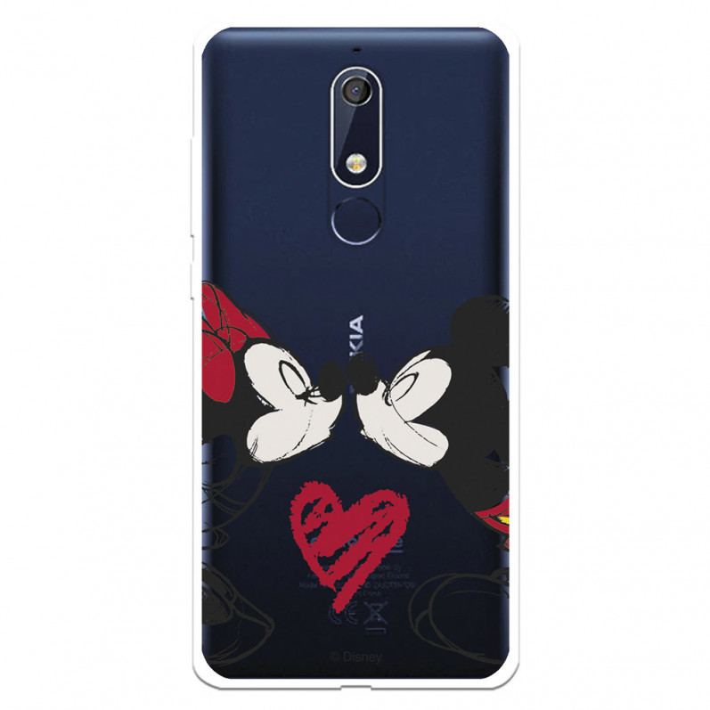 Funda para Nokia 5.1 Oficial de Disney Mickey y Minnie Beso - Clásicos Disney