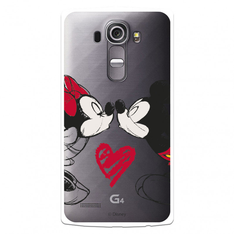 Funda para LG G4 Oficial de Disney Mickey y Minnie Beso - Clásicos Disney