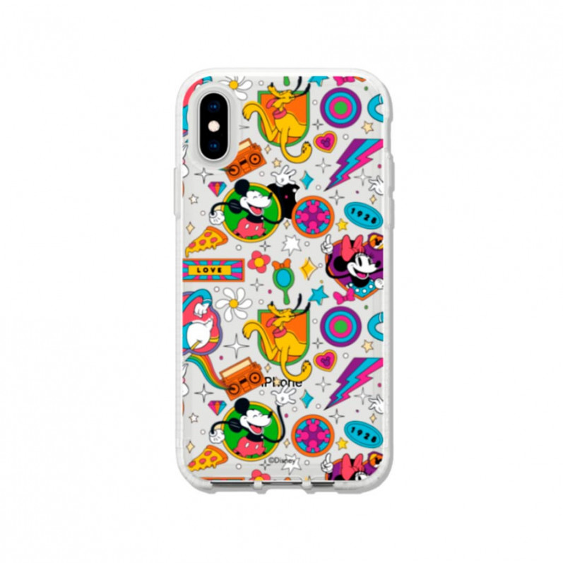 Funda para iPhone X Oficial de Disney Mickey y Minnie Patrón Retro Premium - Clásicos Disney