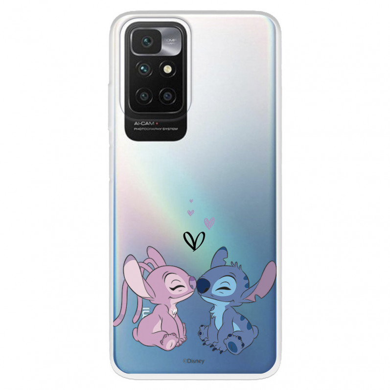 Funda para Xiaomi Redmi 10 Oficial de Disney Angel & Stitch Beso - Lilo & Stitch