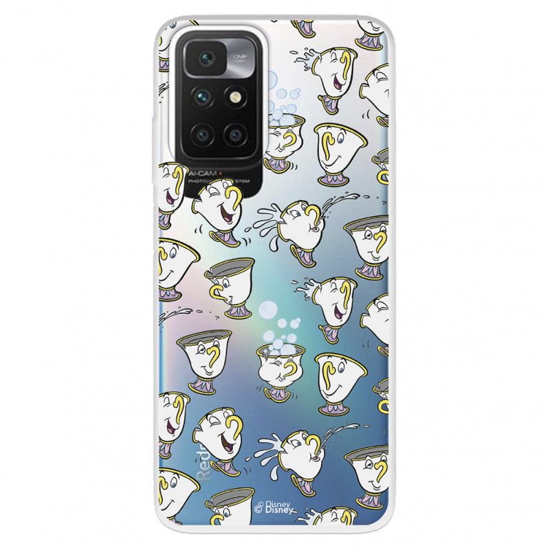 Funda para Xiaomi Redmi 10 Oficial de Disney Chip Potts Siluetas - La Bella y la Bestia