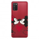 Funda para Samsung Galaxy A03s Oficial de Disney Mickey y Minnie Beso - Clásicos Disney