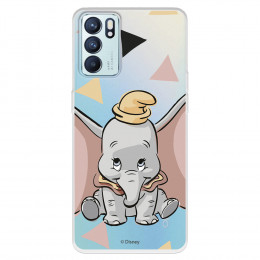 Funda para Oppo Reno6 Oficial de Disney Dumbo Silueta Transparente - Dumbo