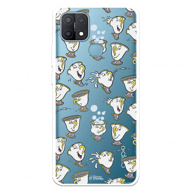 Funda para Oppo A15 Oficial de Disney Chip Potts Siluetas - La Bella y la Bestia