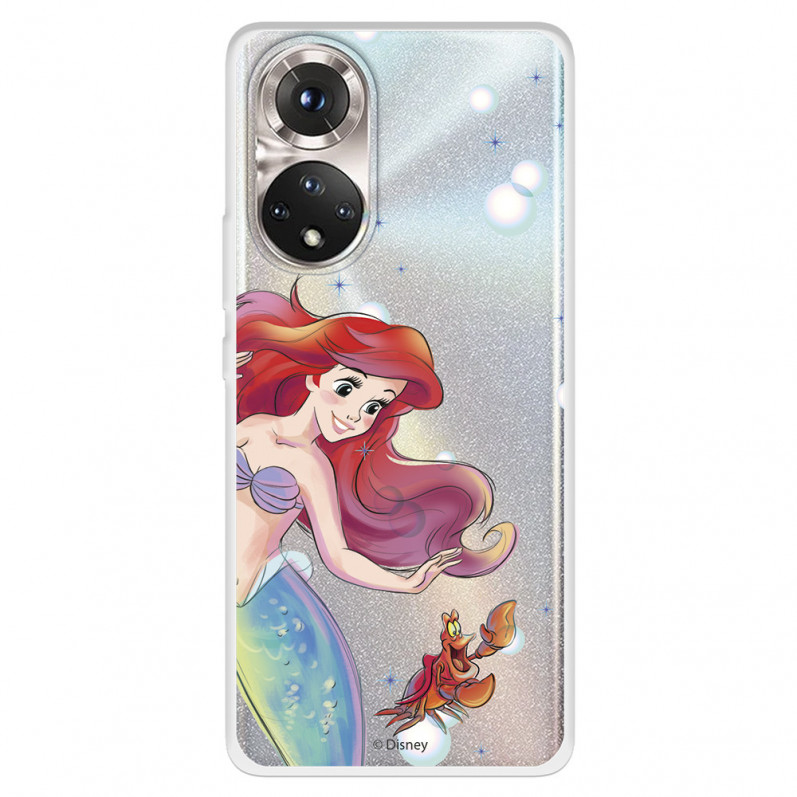 Funda para Huawei Honor 50 5G Oficial de Disney Ariel y Sebastián Burbujas - La Sirenita