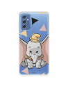 Funda para Samsung Galaxy M52 5G Oficial de Disney Dumbo Silueta Transparente - Dumbo