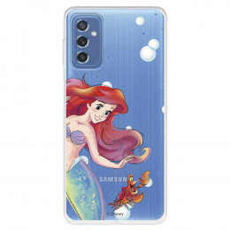 Funda para Samsung Galaxy M52 5G Oficial de Disney Ariel y Sebastián Burbujas - La Sirenita
