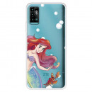 Funda para ZTE Blade A71 Oficial de Disney Ariel y Sebastián Burbujas - La Sirenita