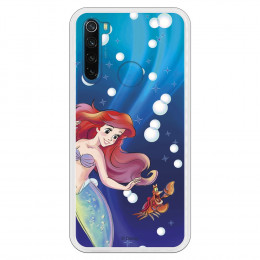 Funda para Xiaomi Redmi Note 8 2021 Oficial de Disney Ariel y Sebastián Burbujas - La Sirenita