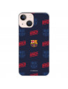 Funda para iPhone 13 Mini del Barcelona Escudo Patrón Rojo y Azul - Licencia Oficial FC Barcelona