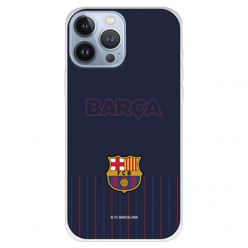 Funda para iPhone 13 Pro Max del Barcelona Barsa Fondo Azul - Licencia Oficial FC Barcelona