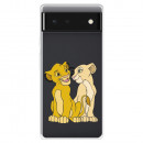 Funda para Google Pixel 6 Oficial de Disney Simba y Nala Silueta - El Rey León