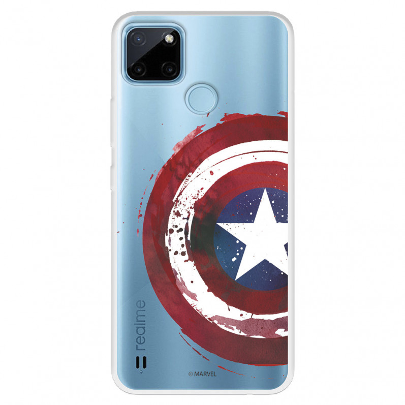 Funda para Realme C25Y Oficial de Marvel Capitán América Escudo Transparente - Marvel