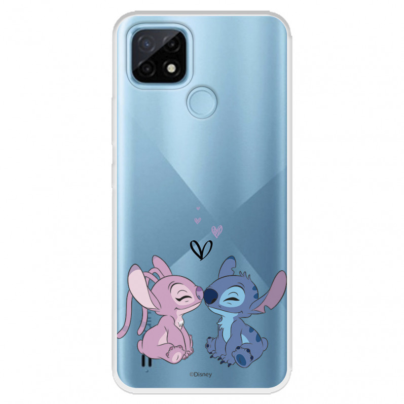 Hülle für Realme C21 Offizieller Disney Angel & Stitch Bisou – Lilo & Stitch