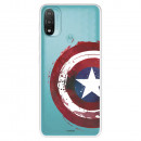 Funda para Motorola Moto E40 Oficial de Marvel Capitán América Escudo Transparente - Marvel