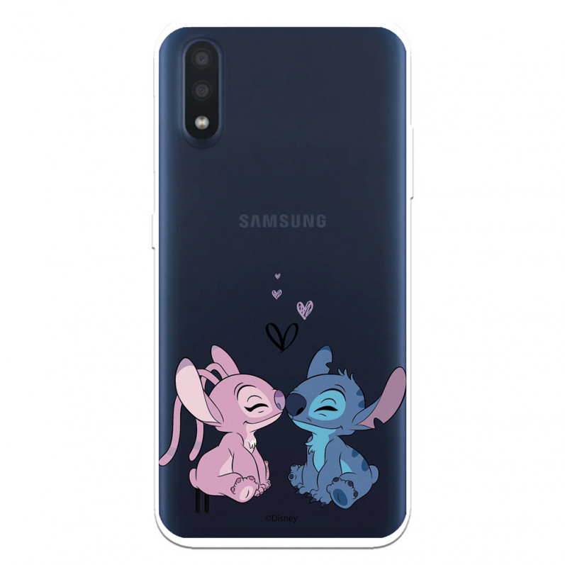 Offizielle Disney Angel & Stitch Kiss Samsung Galaxy A01 Hülle – Lilo & Stitch