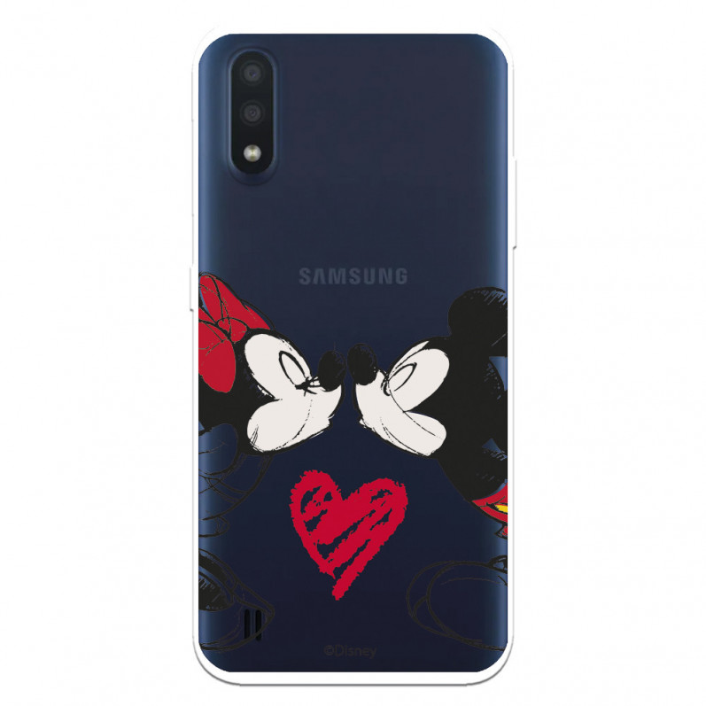 Offizielle Disney Mickey und Minnie Kiss Samsung Galaxy A01 Hülle – Disney Classics