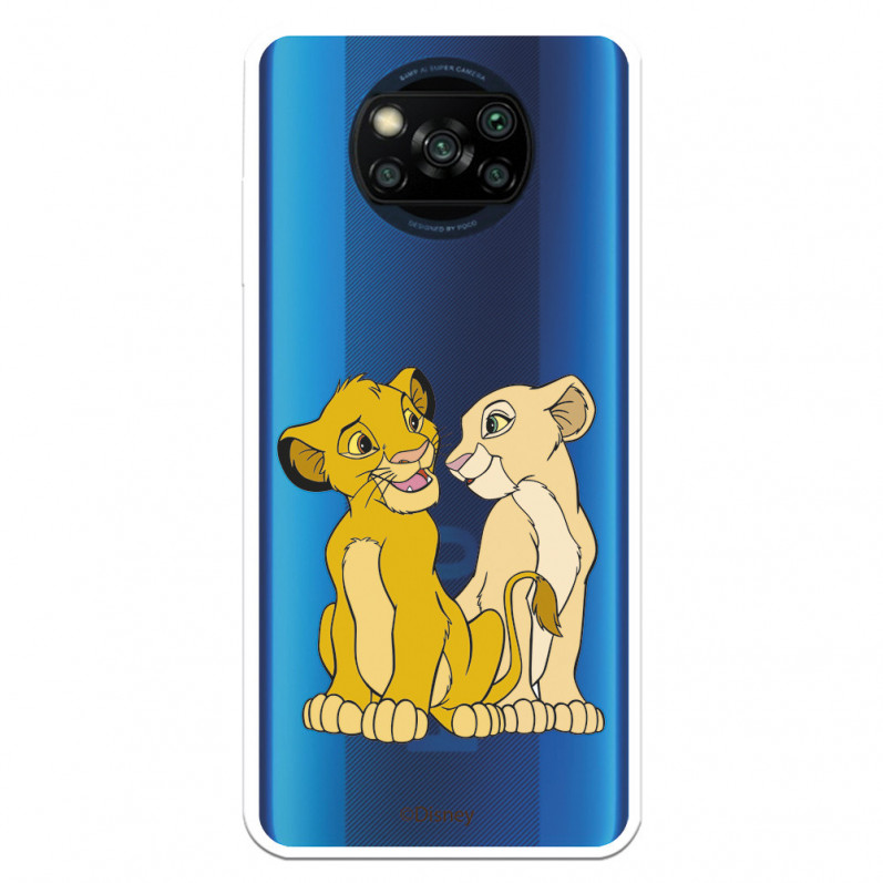 Hülle für Xiaomi Poco X3 Pro Disney Offizielle Simba und Nala Silhouette - Der König der Löwen