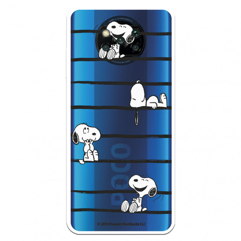 Hülle für Xiaomi Poco X3 Pro Offizielle Peanuts Snoopy Lines - Snoopy