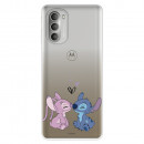 Funda para Motorola Moto G51 5G Oficial de Disney Angel & Stitch Beso - Lilo & Stitch