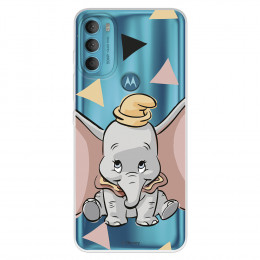 Funda para Motorola Moto G71 5G Oficial de Disney Dumbo Silueta Transparente - Dumbo