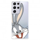 Offizielle Warner Bros Bugs Bunny Silhouette durchsichtige Samsung Galaxy S21 Ultra Hülle – Looney Tunes