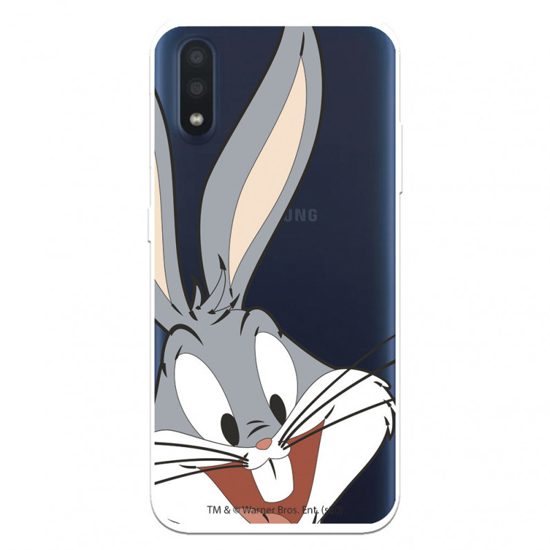 Offizielle Warner Bros Bugs Bunny Silhouette durchsichtige Samsung Galaxy A01 Hülle – Looney Tunes