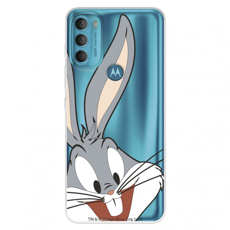 Offizielle Warner Bros. Bugs Bunny Silhouette Clear Motorola Moto G71 5G Hülle – Looney Tunes