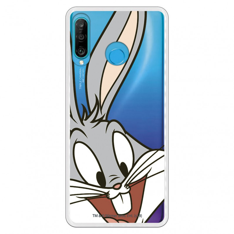 Offizielle Warner Bros Bugs Bunny transparente Hülle für Huawei P30 Lite – Looney Tunes