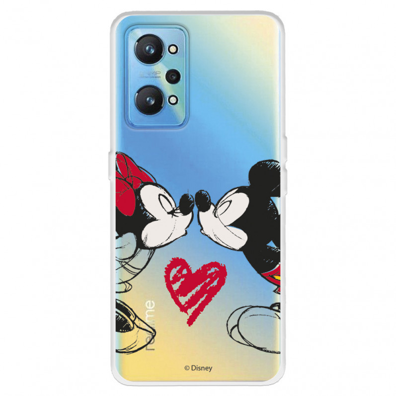 Hülle für Realme GT Neo 2 Offizielles Disney Mickey und Minnie Bisou – Disney Classics