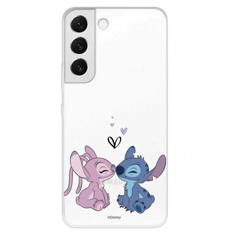 Offizielle Disney Angel & Stitch Kiss Samsung Galaxy S22 Plus Hülle – Lilo & Stitch