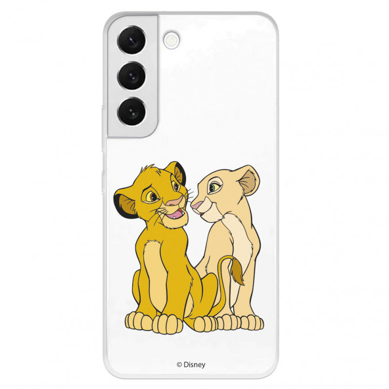 Hülle für Samsung Galaxy S22 Plus Offizielles Disney Simba und Nala Silhouette – Der König der Löwen