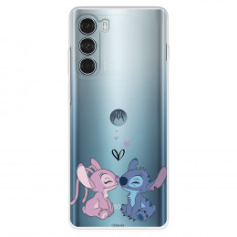 Funda para Motorola Moto G200 5G Oficial de Disney Angel & Stitch Beso - Lilo & Stitch