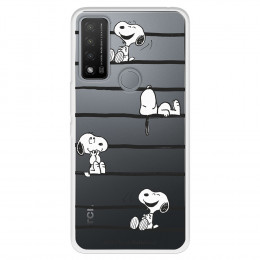 Funda para TCL 20R 5G Oficial de Peanuts Snoopy rayas - Snoopy