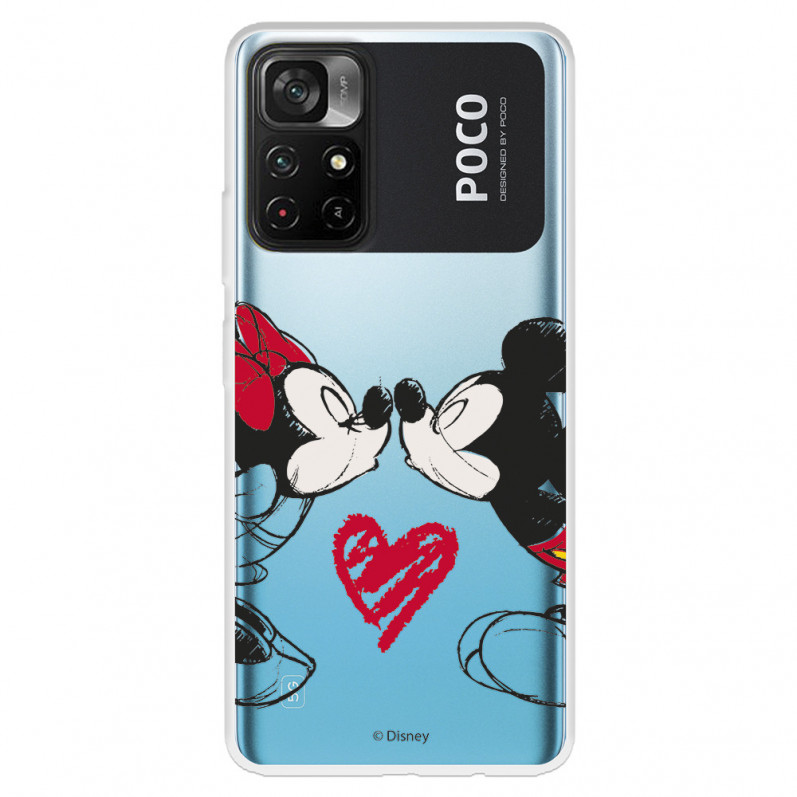 Hülle für Xiaomi Poco M4 Pro 5G Offizielles Disney Mickey und Minnie Kiss - Disney Classics