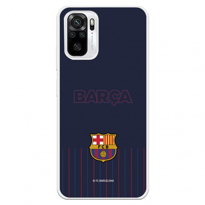 Hülle für Xiaomi Redmi Note 10 FC Barcelona Barsa Blauer Hintergrund - FC Barcelona Offizielle Lizenz