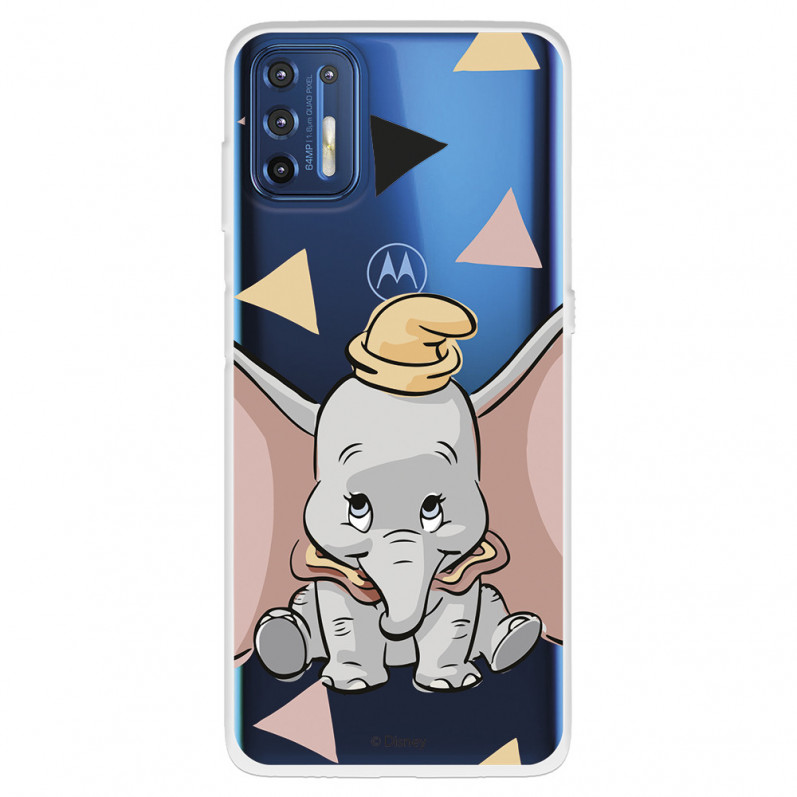 Funda para Motorola Moto G9 Plus Oficial de Disney Dumbo Silueta Transparente - Dumbo