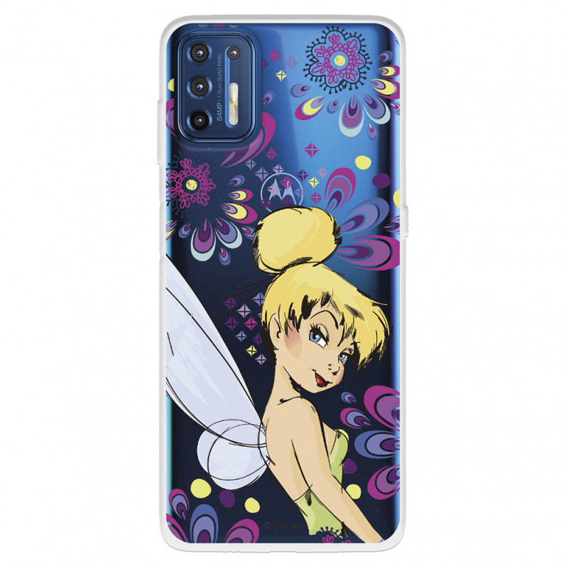 Funda para Motorola Moto G9 Plus Oficial de Disney Campanilla Flores - Peter Pan