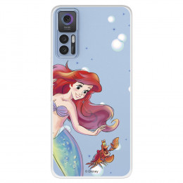 Funda para TCL 30 5G Oficial de Disney Ariel y Sebastián Burbujas - La Sirenita