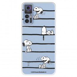 Funda para TCL 30 5G Oficial de Peanuts Snoopy rayas - Snoopy